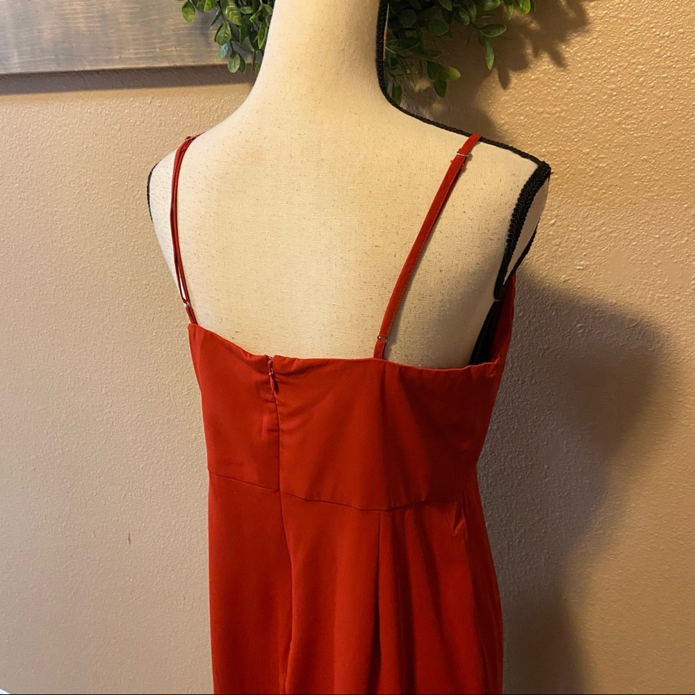 NWOT Lulus Reinette Rust Red Midi Dress - Picture 11 of 15